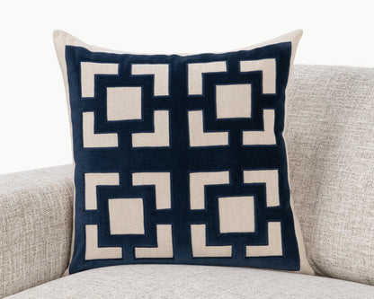 Novel Estate - 22" x 22" NV Corbin Pillow - Navy Blue