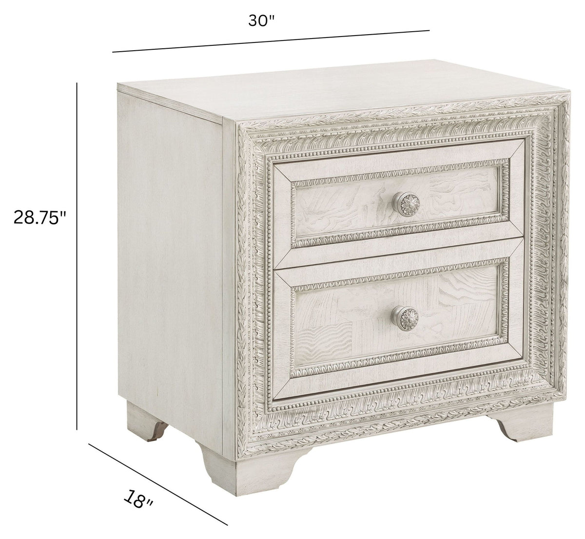 Camila - 2 Drawer Nightstand - Creamy White