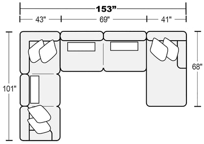 Titan - Sectional With Comfort Coil Seating And Accent Pillows Included