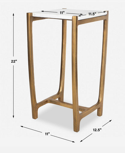 Affinity - White Marble Accent Table