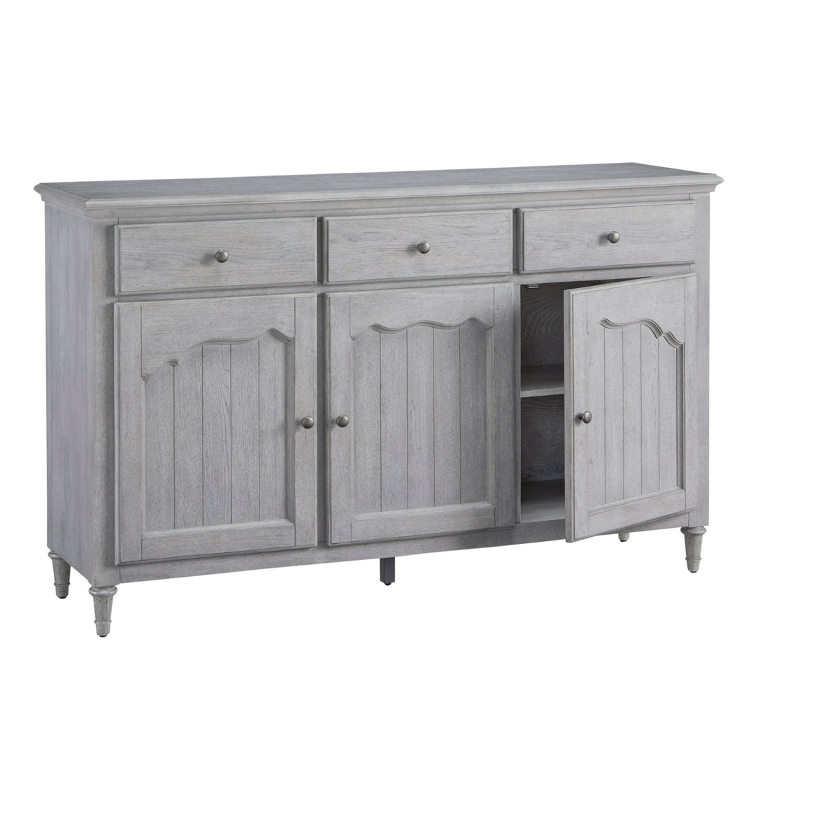 Pulaski Accents - 3-Door Credenza With Storage Drawers - Light Gray