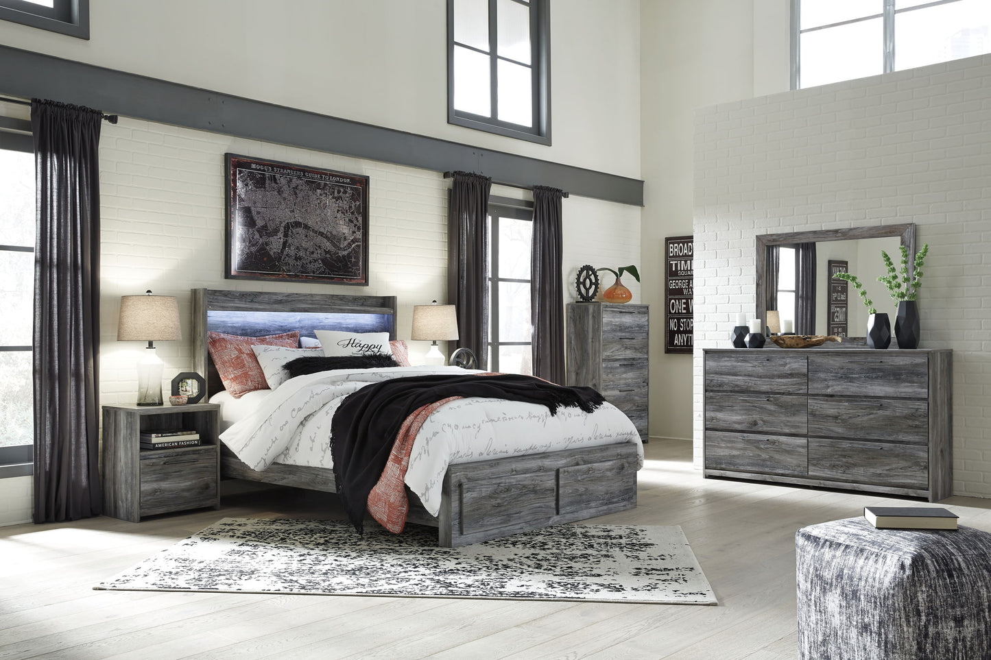 Baystorm - Panel Bedroom Set - Gray