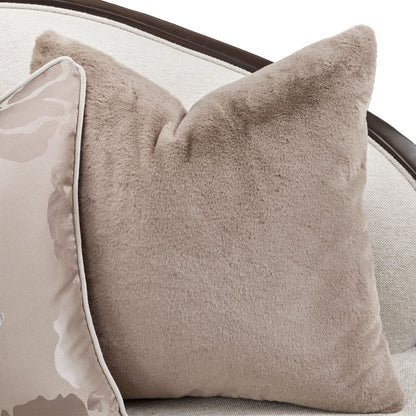 Camellia Field - Chenille Sofa - Beige / Dark Brown
