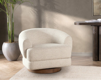 Chassia - Swivel Accent Chair - Dusty Beige