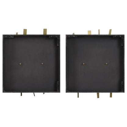 Crosshatch - Metal Wall Decor (Set of 2) - Dark Brown