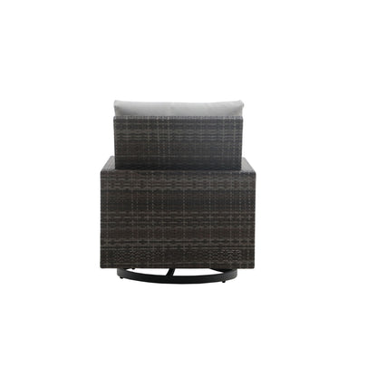 Bungalow - Patio Swivel Club Chair With Accent Pillow (Set of 2) - Gray