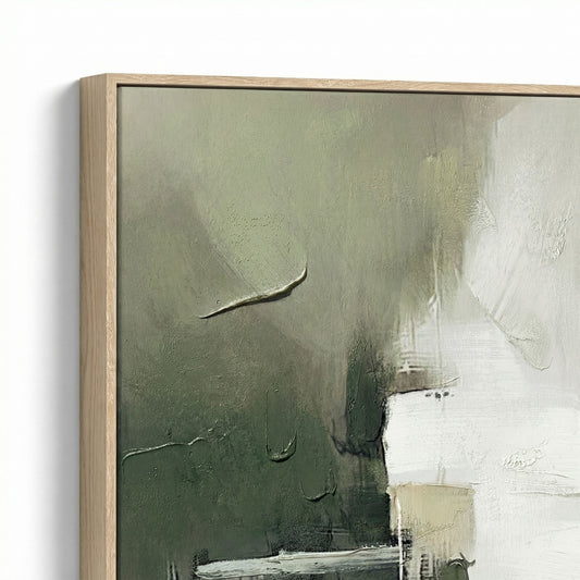 Verdant Horizon II Framed Canvas - Green