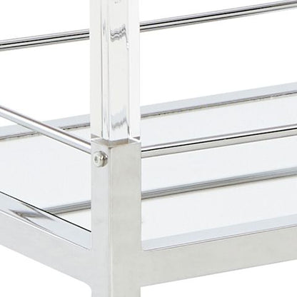 Chaseton - Bar Cart - Clear / Silver Finish