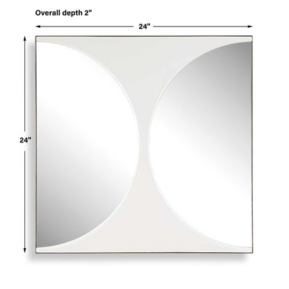 New Moon - Mirrored Wall Decor - White