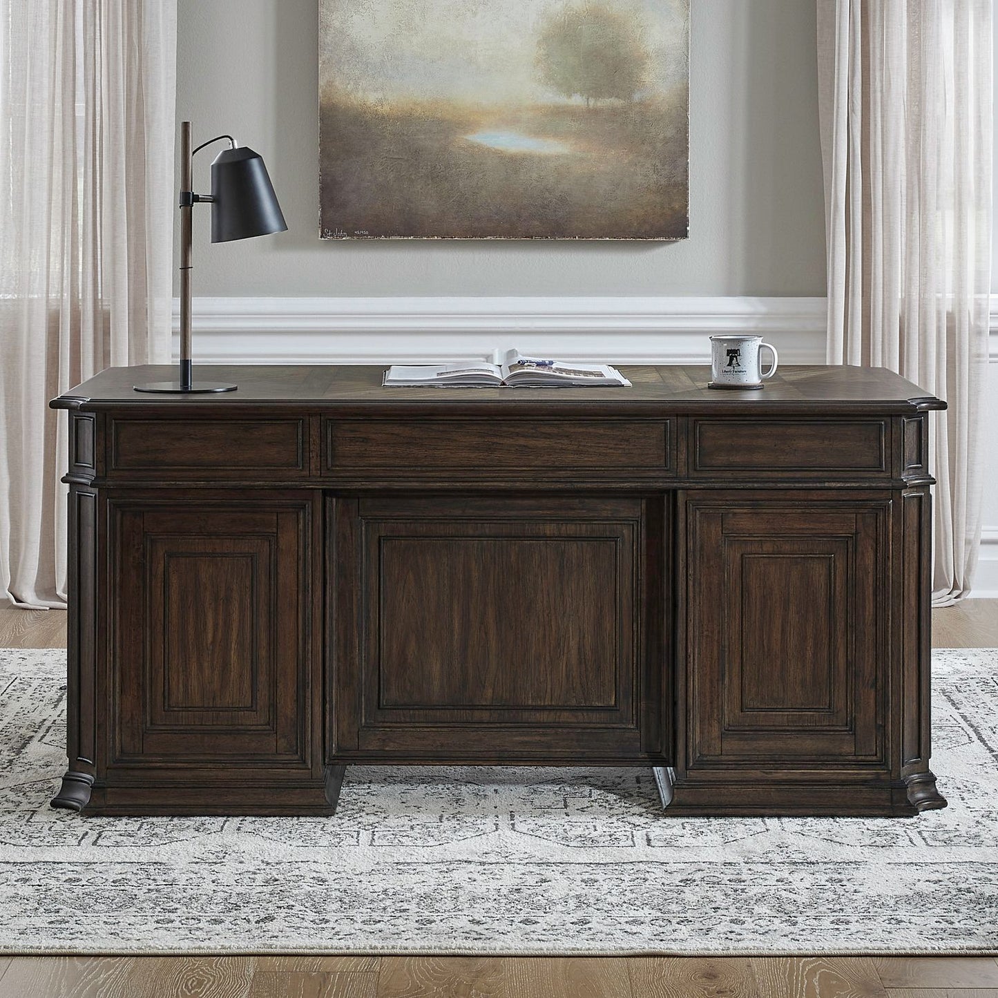 Providence Park - Jr Executive Desk Base - Chateau Brown