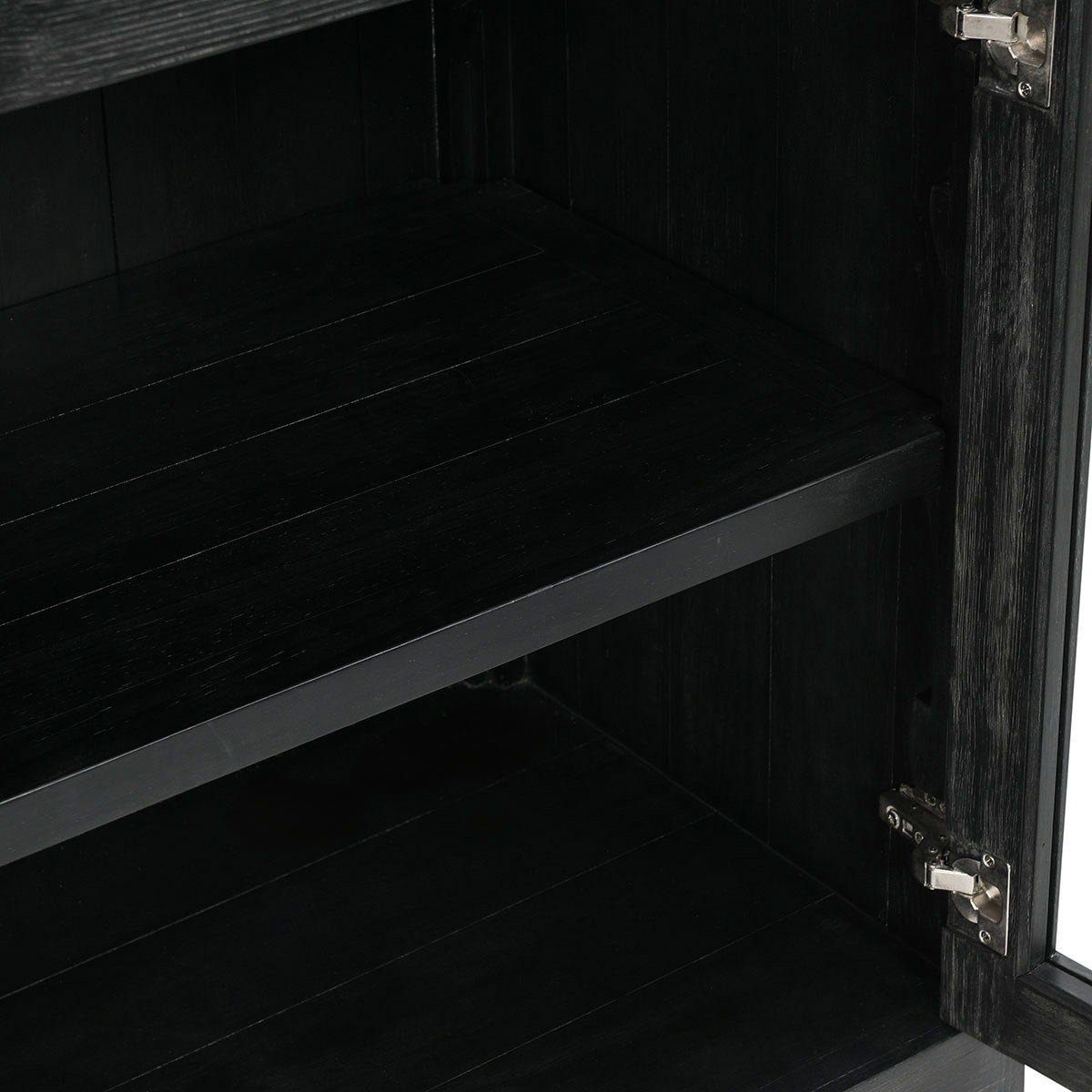 Macarthur - Reclaimed Oak 4 Door Cabinet - Aged Black
