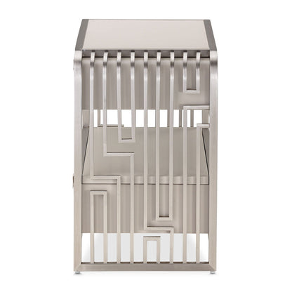 Roxbury Park - Metal Nightstand - Stainless Steel