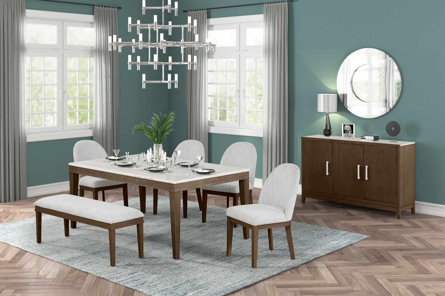 Essence - 70" Rectangle Dining Table With Marble Top