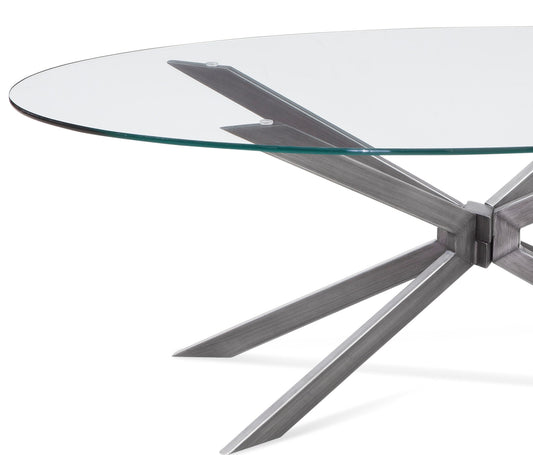 Deen - Oval Cocktail Table - Gray