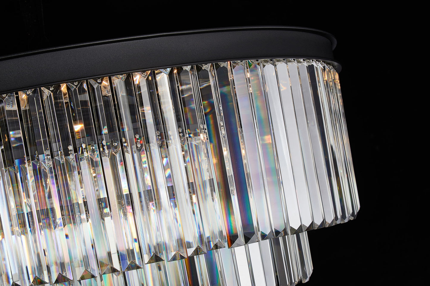 Michael Amini Lighting - Allure 28-Light Round Crystal Chandelier - Matte Black / Pearl Silver