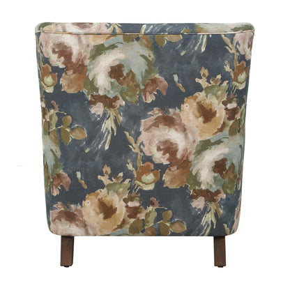Lainey - Floral Upholstered Armchair - Blue