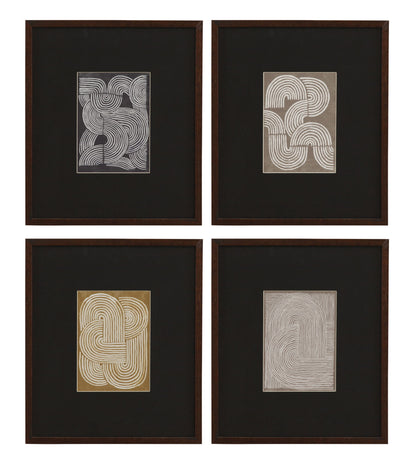 Neutral Strokes II Framed Print - Black