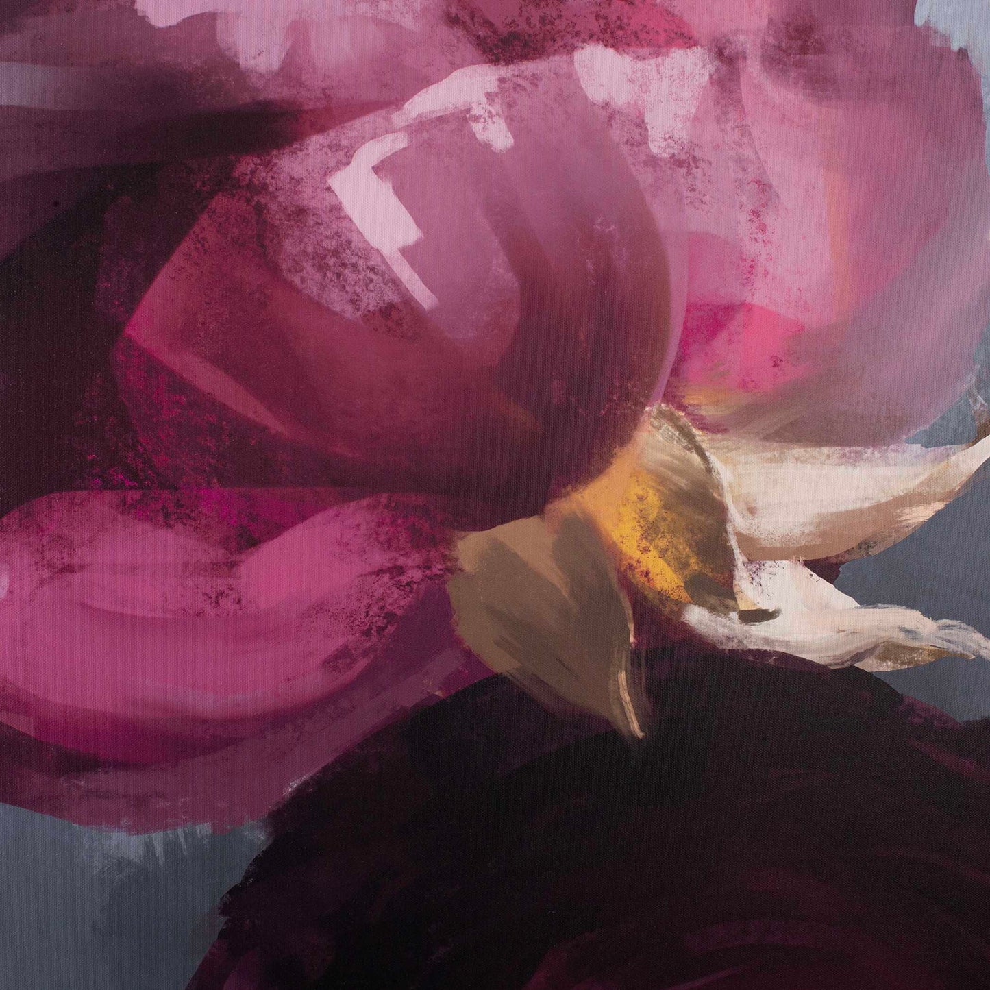 Plum Ranculus - Framed Floral Art - Black / Gold / Gray / Green / Pink / Purple / Red / White / Yellow