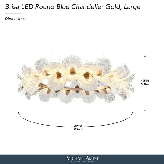 Michael Amini Lighting - Brisa 39" Round LED Chandelier - Ocean Blue / Bronze