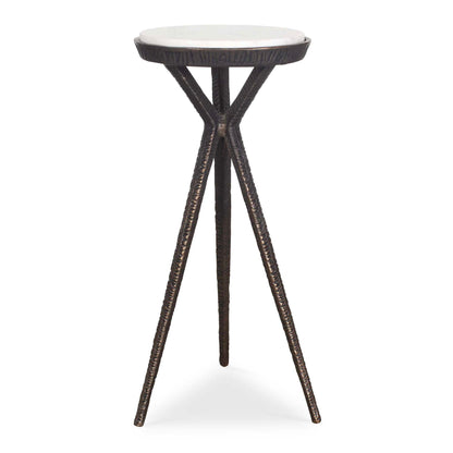 Tilton - Marble Accent Table - Black / White