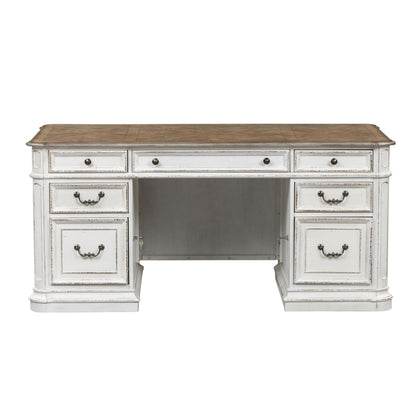 Magnolia Manor - Jr Executive Desk Base - Antique White