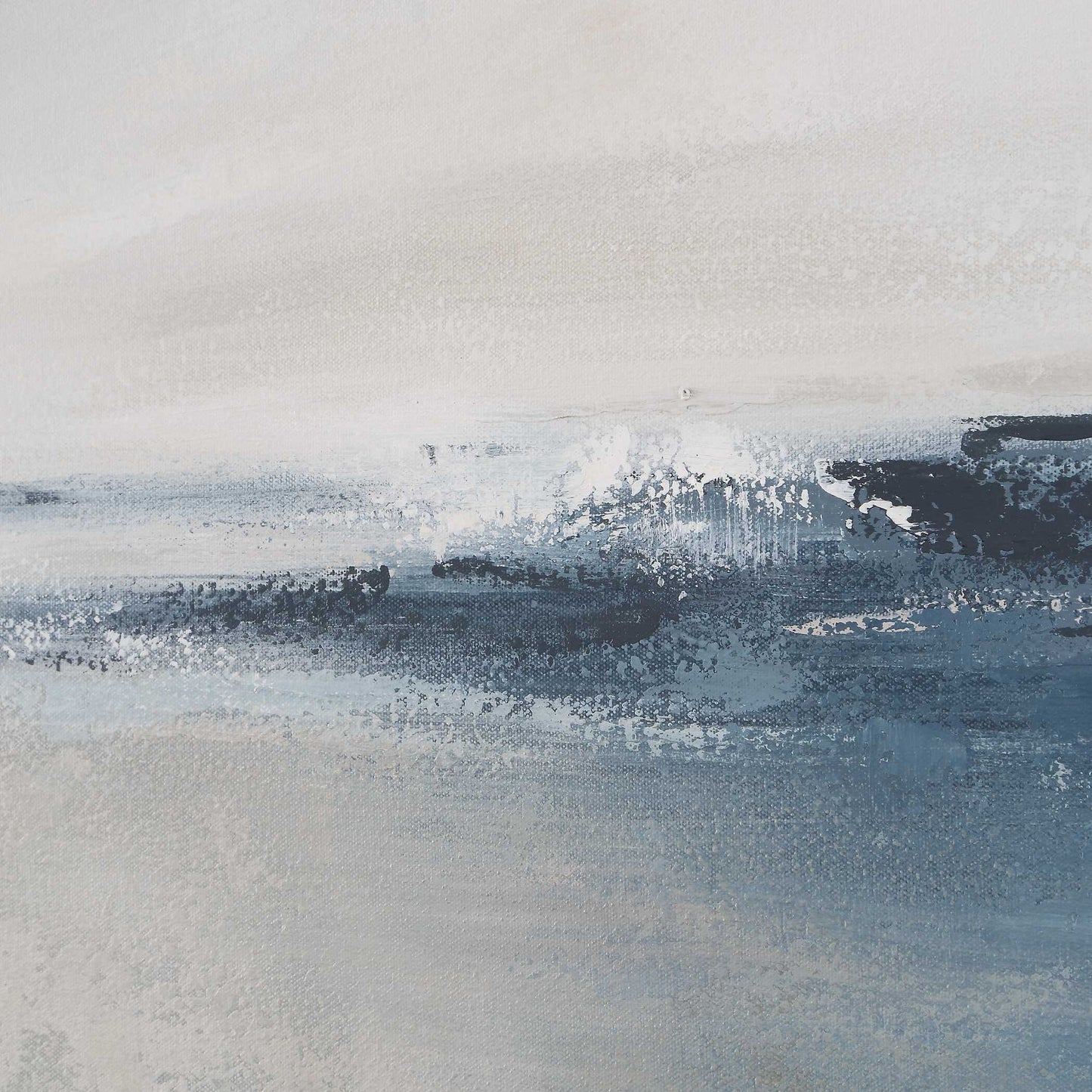 Above The Waterline - Abstract Painting - Blue / Gray / White