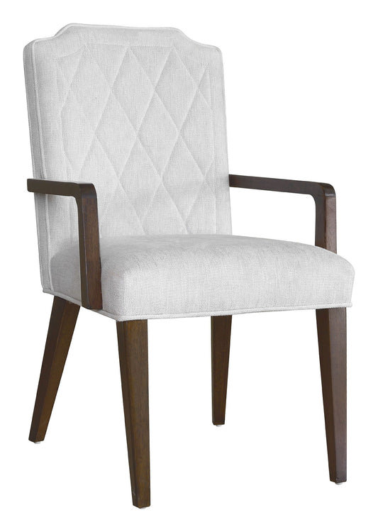 Asher Park - Upholstered Arm Chair (Set of 2) - White / Piano Brown