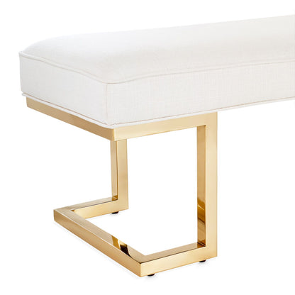 Belmont Place - Bed Bench - White / Gold