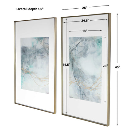 Undulating Oro - Abstract Prints (Set of 2) - Blue
