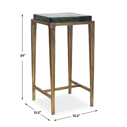Preston - Square Accent Table - Brass,Gold