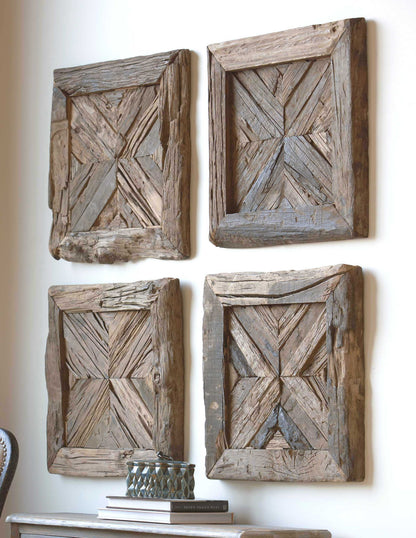 Rennick - Reclaimed Wood Wall Art - Light Brown