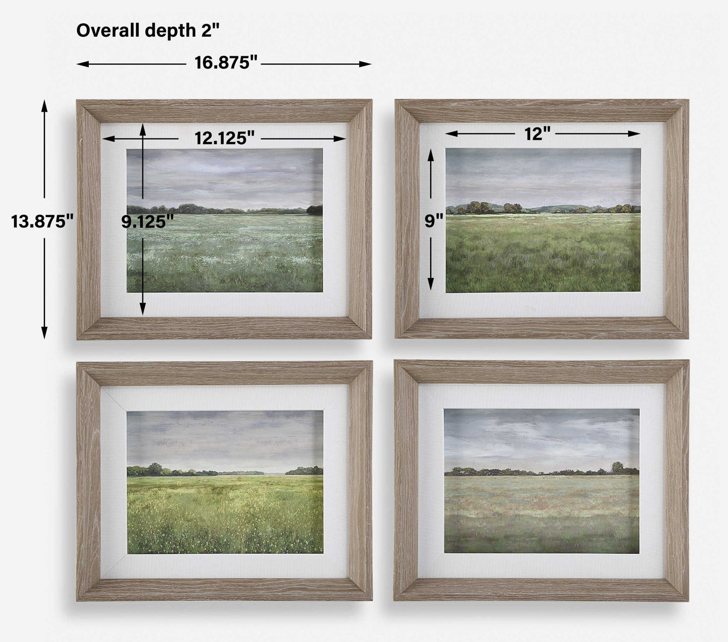 Quiet Meadows - Framed Prints (Set of 4)