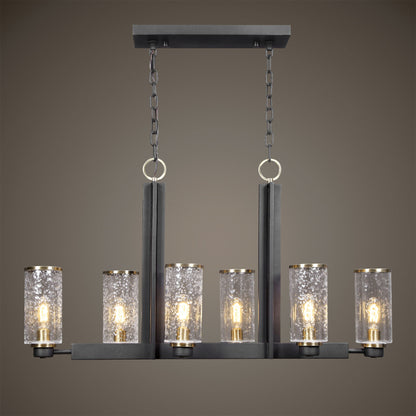 Jarsdel - 6 Light Industrial Island Light - Black