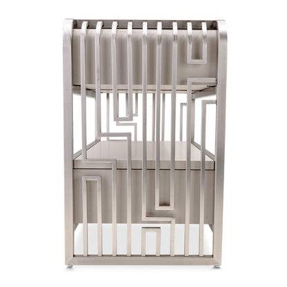 Roxbury Park - Metal Nightstand - Stainless Steel