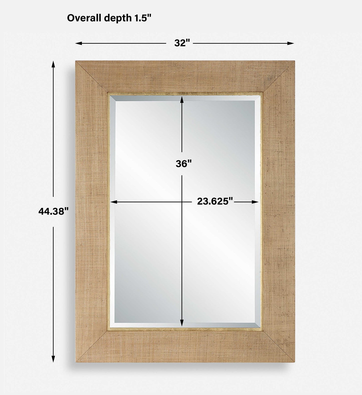 Bungalow - Grass Cloth Mirror - Light Brown
