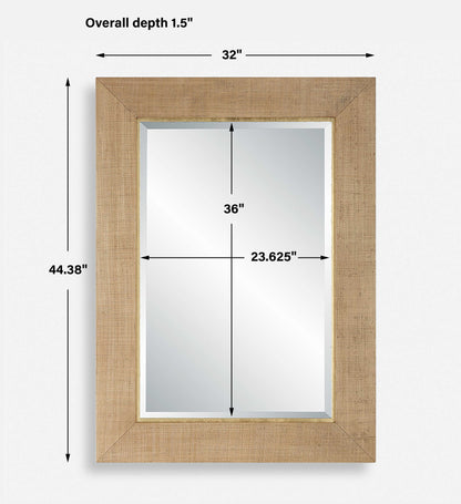 Bungalow - Grass Cloth Mirror - Light Brown