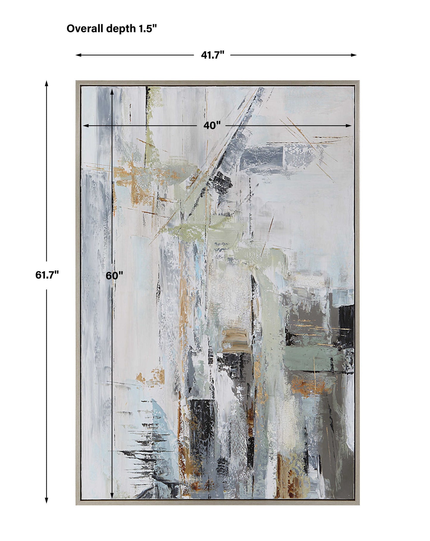 Natural Springs - Hand Painted Canvas Art - Pearl Silver