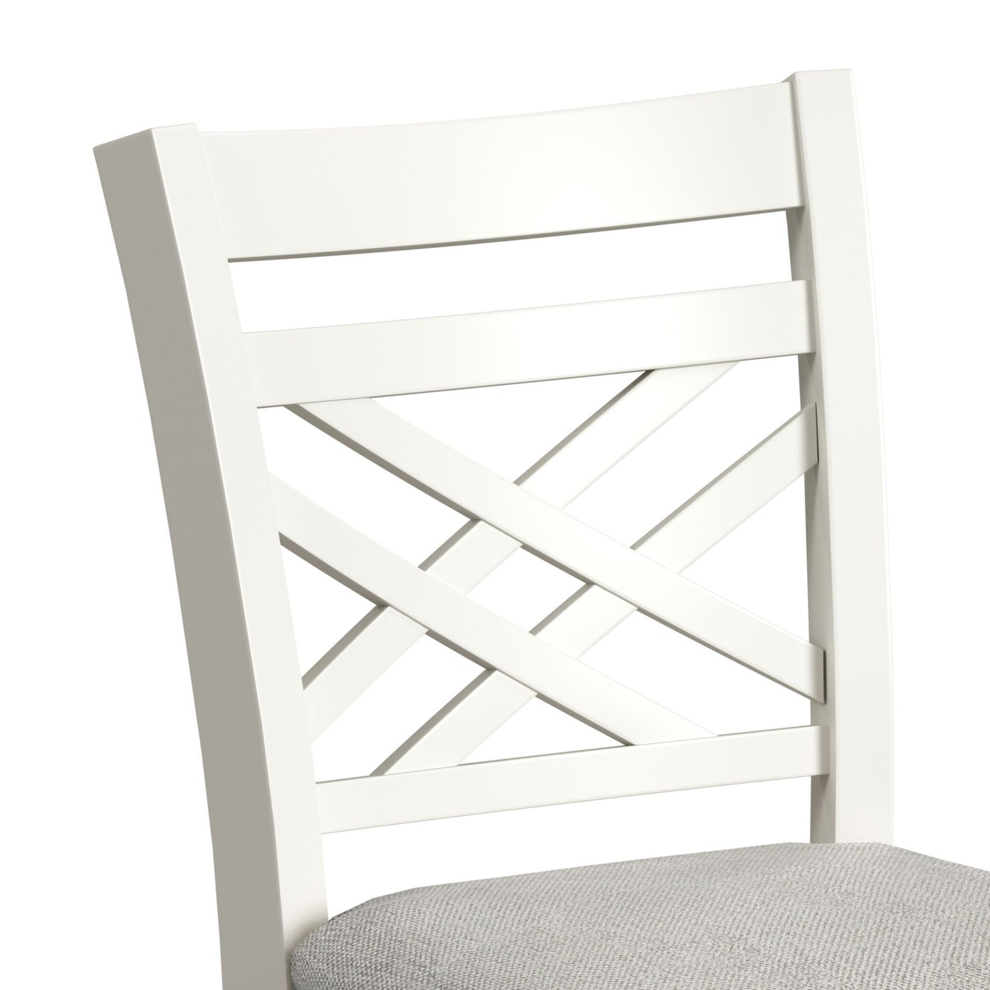 Brooks - 5 Piece Counter Set With Table And 4 Upholstery Seat & Wood Back Chairs - Medium Brown & White