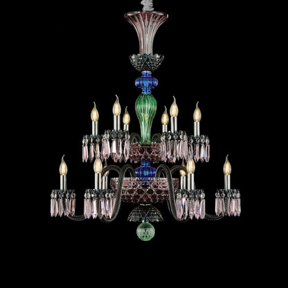Michael Amini Lighting - Noir 12-Light Traditional Crystal Chandelier - Black