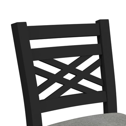 Brooks - 5 Piece Counter Set With Table And 4 Upholstered Seat & Wood Back Chairs - Medium Brown & Black