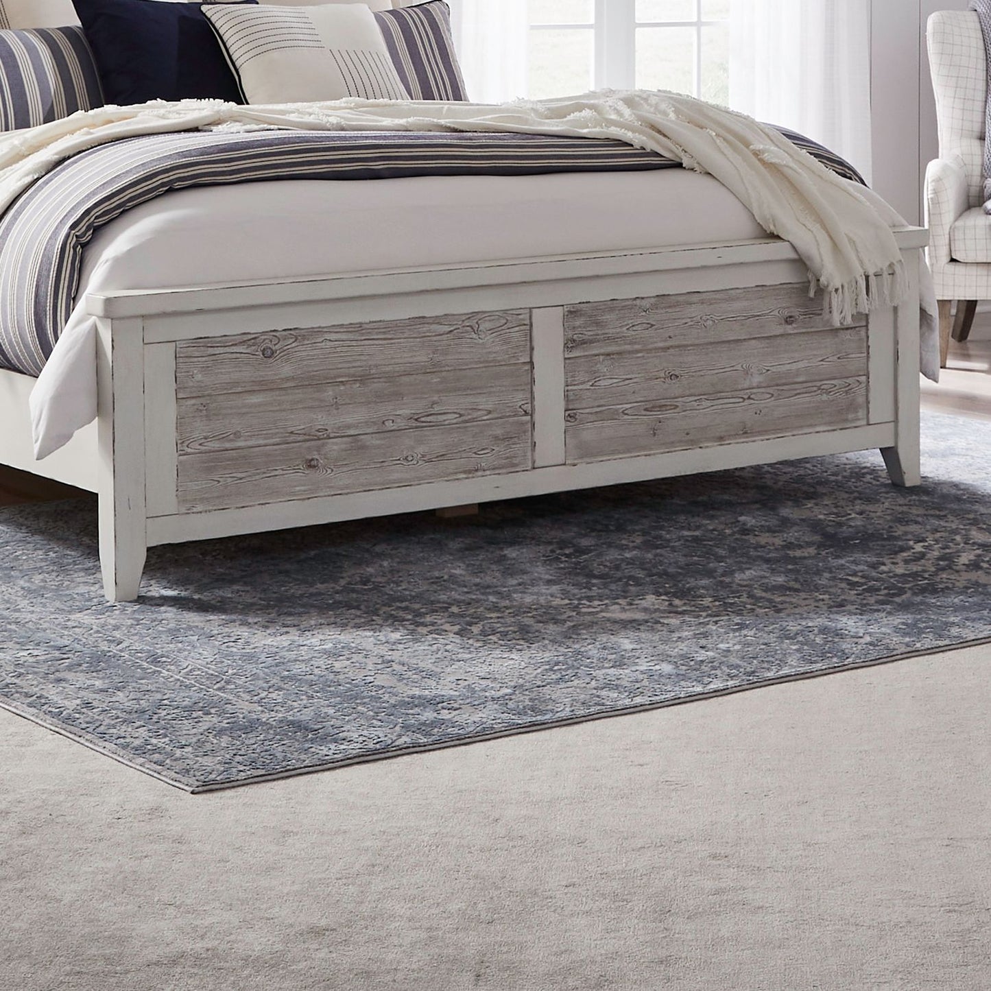 Backroads - Queen Panel Footboard - Weathered White