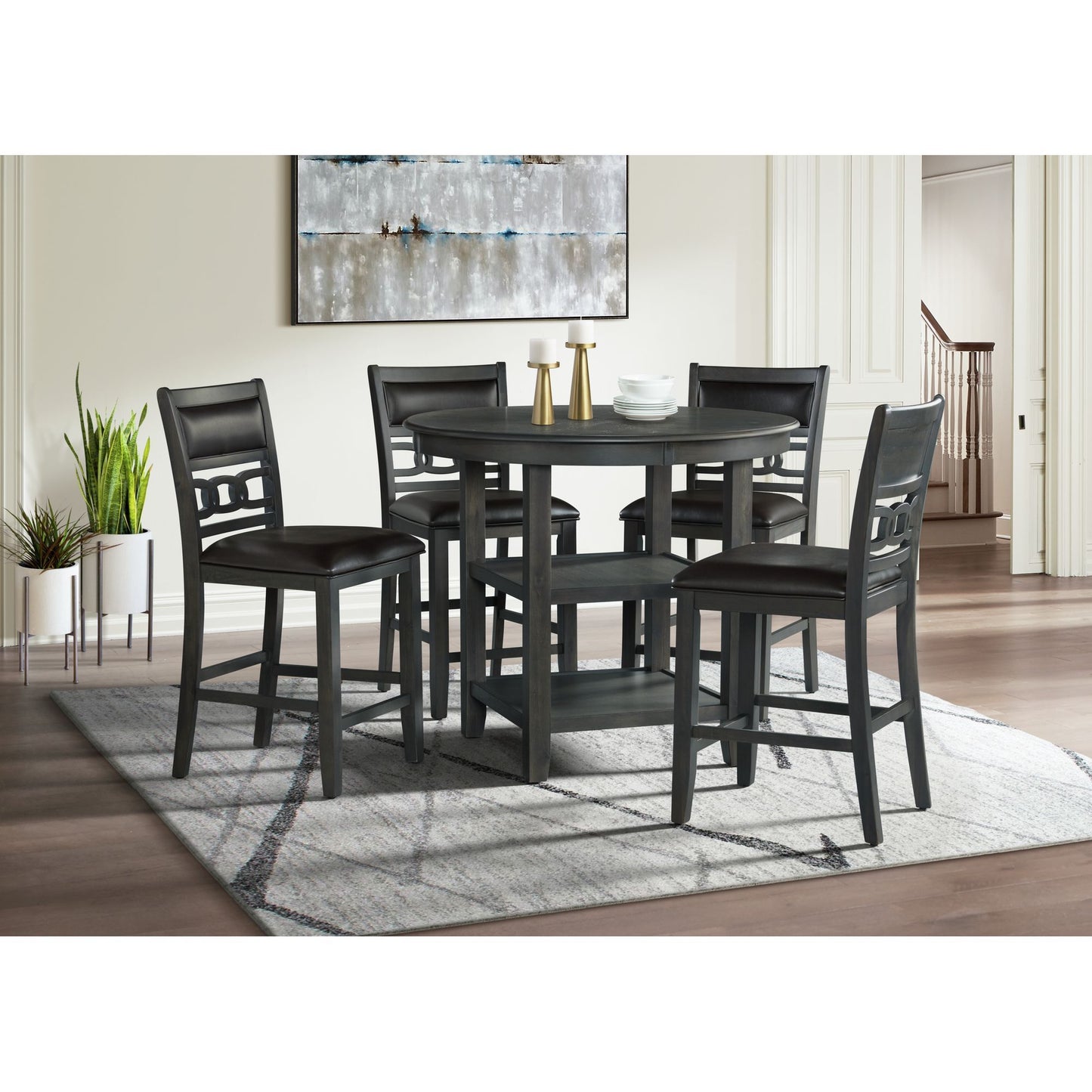 Amherst - Counter Side Chair With Fabric Cushion (Set of 2) - Gray Finish