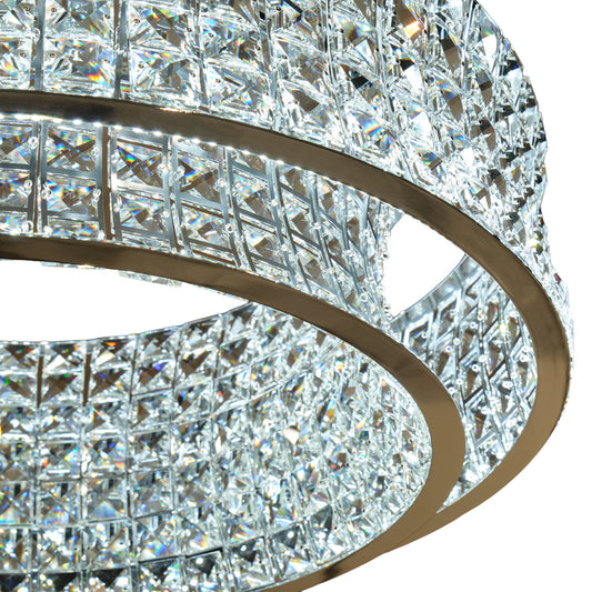 Michael Amini Lighting - Galaxy 24" Round LED Crystal Chandelier - Chrome