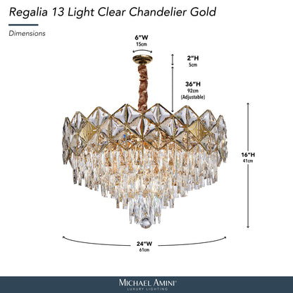 Michael Amini Lighting - Regalia 13-Light Crystal Chandelier - Gold