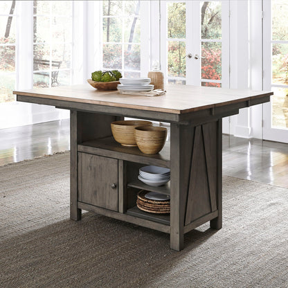 Lindsey Farm - Kitchen Island Base - Gray & Sandstone