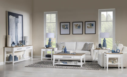 Jasper - Chairside Table - Toasted Coconut / White