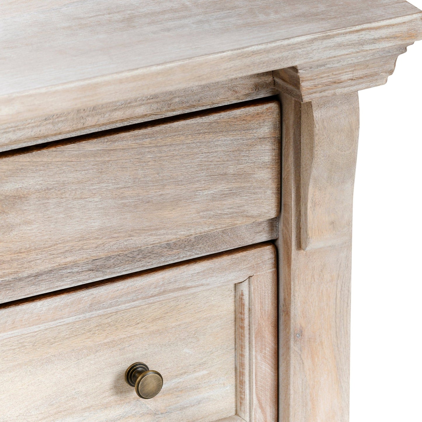 Adelaide - 3 Drawer Nightstand - Natural Cream Wash