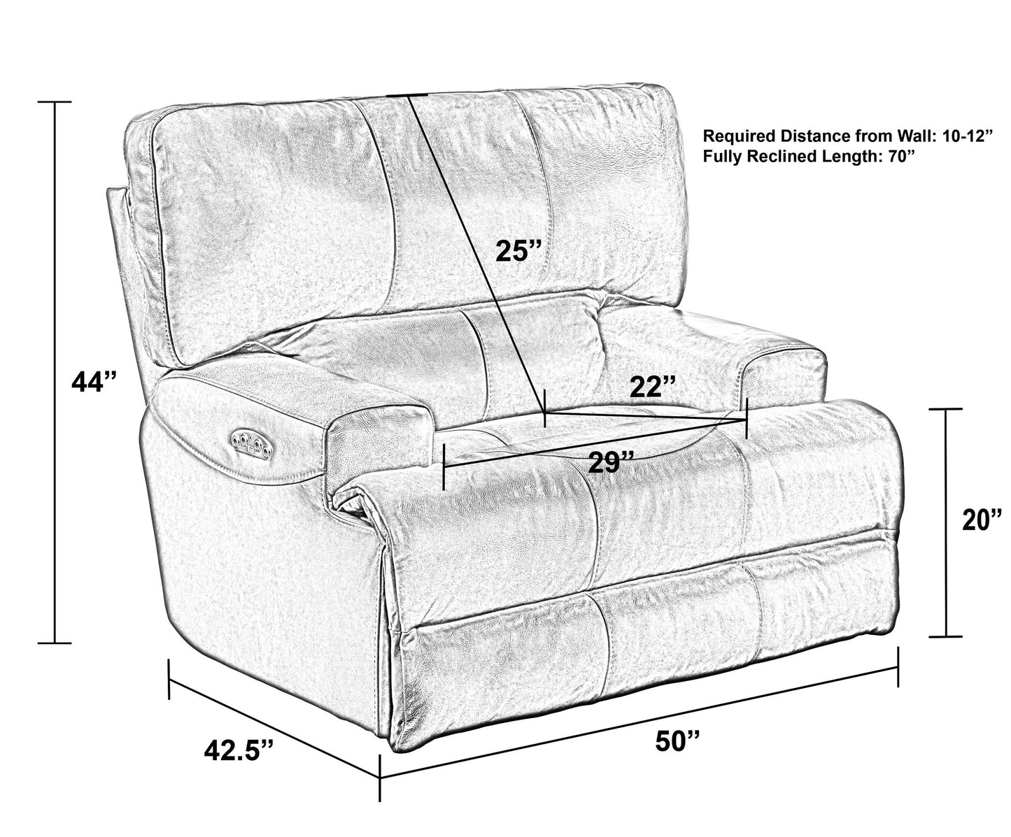 Wembley - Power Headrest With Lumbar Lay Flat Recliner