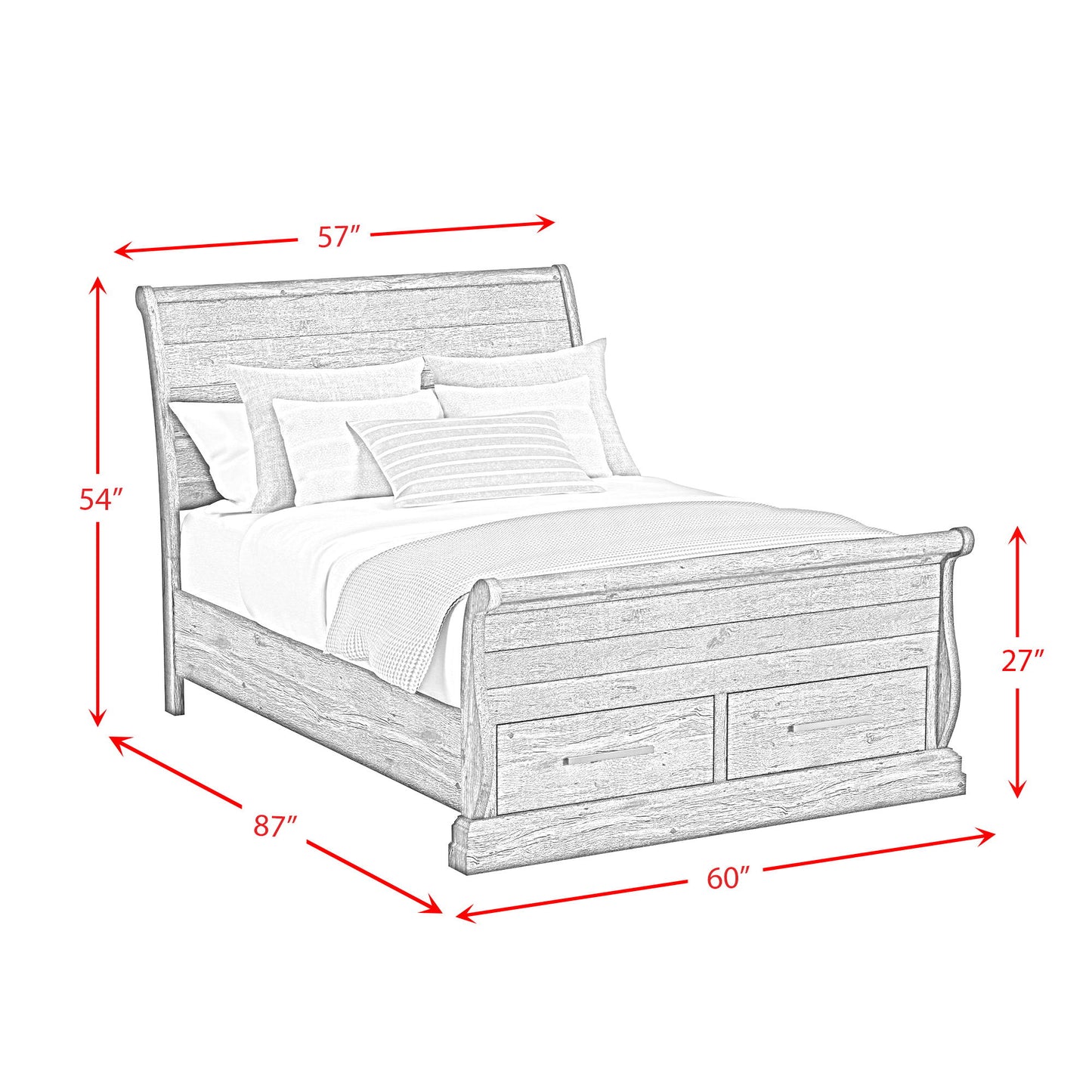 Park Ridge - Sleigh Storage Bed
