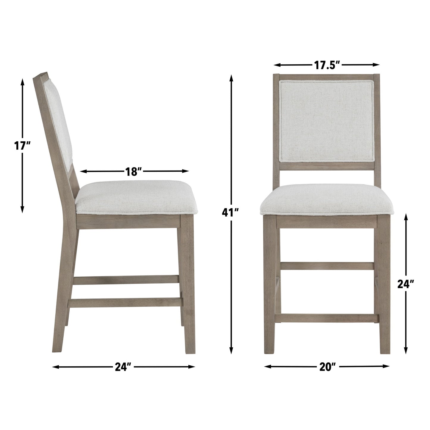 Lily - Counter Chair (Set of 2) - Greige